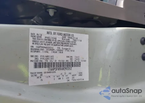 2010 Ford Focus Se z USA, uszkodzony, nr VIN 1FAHP3FN9AW292352